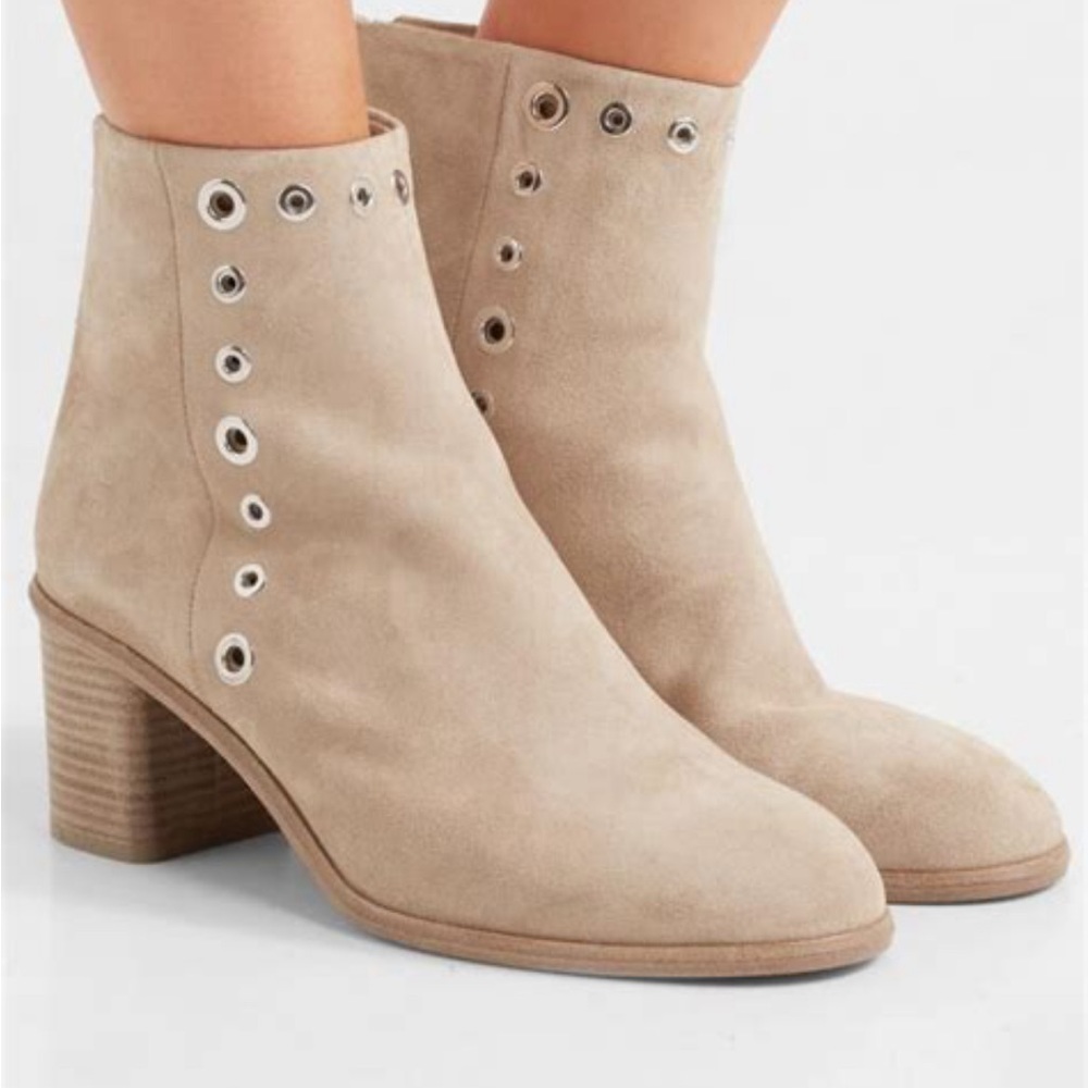 Rag & Bone Willow Sand suede booties with grommets